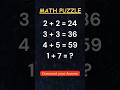 Math Puzzle || Test Your Knowledge #education #mathpuzzle #testyourmind