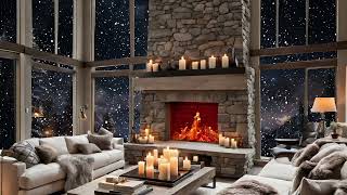Cozy Winter Ambience With Crackling Fireplace For Relaxation