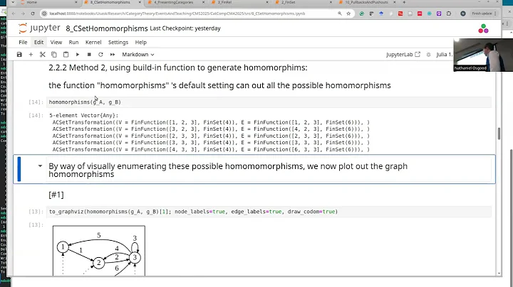 CMS Categorical Computing w/Catlab 4: C-Set homomorphisms (structure-preserving mappings)