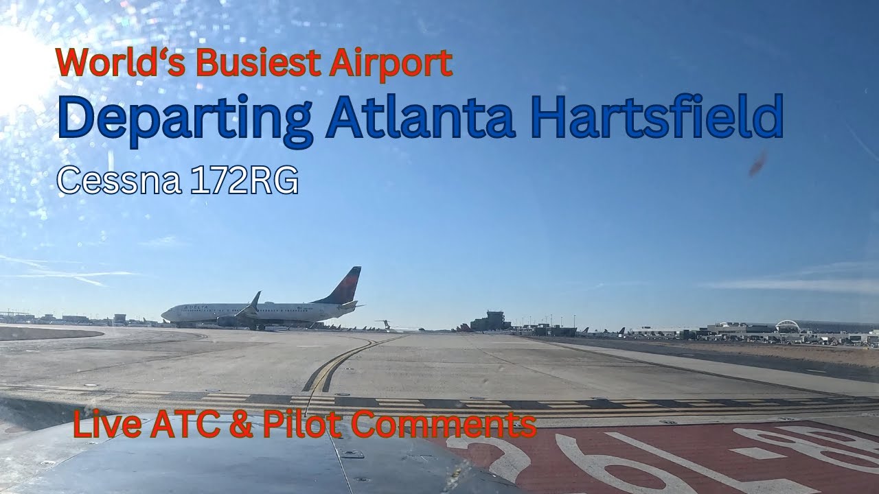 Departing Atlanta International in a Cessna 172 RG | REAL ATC Audio | REAL AIRPLANE | REAL PILOT