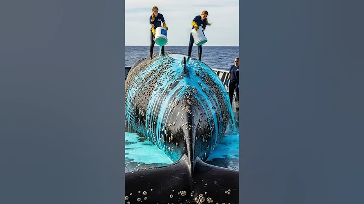 Incredible Giant Black Whale Rescue with Trillions of Barnacles Removed by Brave Girls #wildwhales