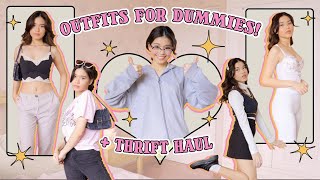 OUTFIT IDEAS FOR DUMMIES + a TRY-ON ONLINE THRIFT HAUL!! ✨