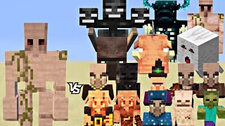 Epic Minecraft Battle:smooth stone golem takes on all mobs #minecraft #gaming #viral