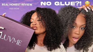 NO GLUE?! 😳 Beginner Friendly Afro Curly Wig Review | Luvme Hair 5x5 Closure