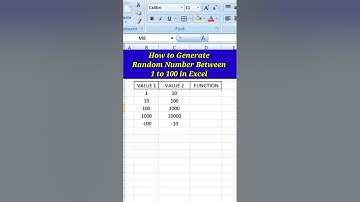 Generate Random Number Between 1 to 100 in excel #shorts #education #exceltips #exceltutorial