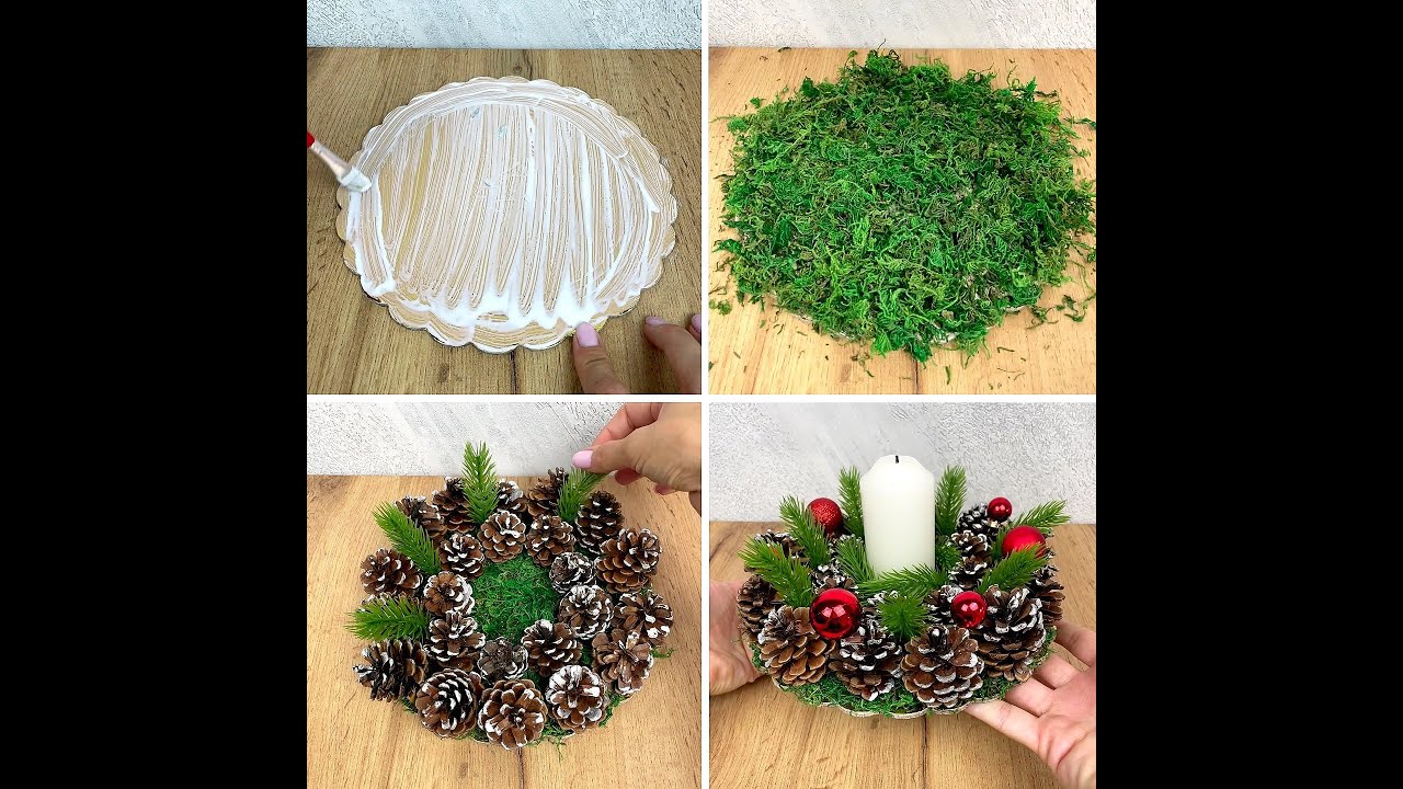 Как сделать рождественский декор из сосновых шишек 😍😮