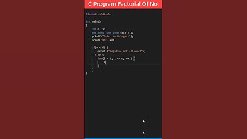 C Program For Finding Factorial Of a Number #shorts