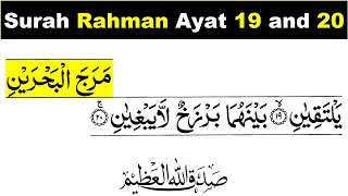 Surah Rahman Ayat 19 and 20 | surah rahman ayat 19 20 |surah ar rahman ayat 19-20| Rahmaan,55 :19-20