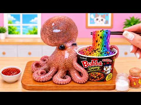 Easy Seafood Tutorial 🐙 How to Cook Gochujang Octopus Buldak Noodles | Mini Yummy