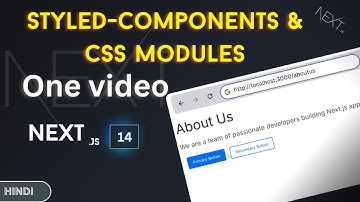 Styled Components, & CSS Modules in Next.js | One Video Css In next js