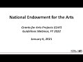FY22 Grants for Arts Projects Guidelines Webinar