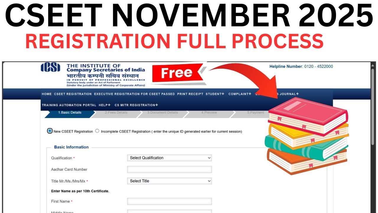 CSEET November 2025 Registration Process | How to Register CSEET November 2025 | CS course Register 