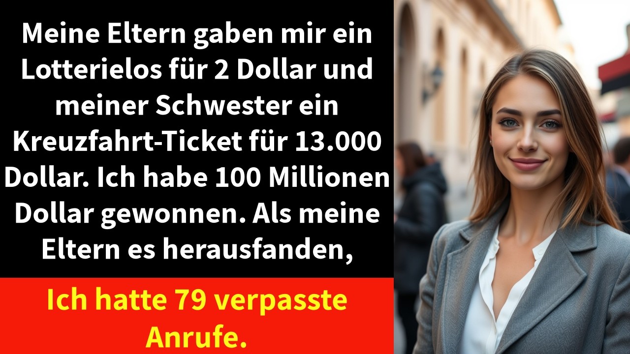 Meine Mutter lächelte, als sie mir den dünnen Umschlag reichte, während im Raum zweiundzwanzig Verwandte applaudierten. Darin: ein Powerball-Los für zwei Dollar. Meine Schwester bekam eine...