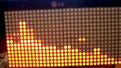 32x16 Serial LED Matrix - Demo #2- text - graphic - spectrum analyzer