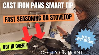 CAST IRON STOVETOP SEASONING @cecilyonpoint #castiron #castironcookware  #tipsandtricks #hacks