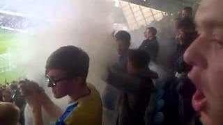 Leeds smoke bomb at Millwall