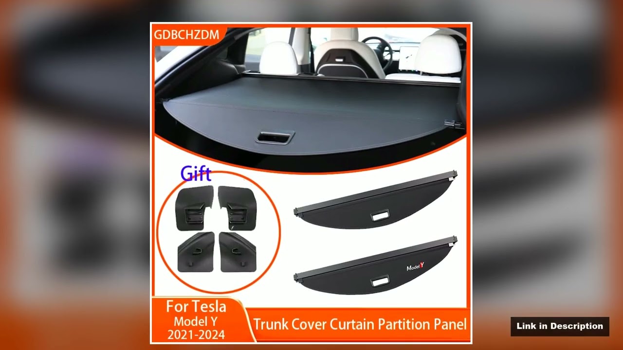 Trunk Cargo Cover Curtain for Tesla Model Y 20212024 Rear Luggage Carrier Retractable Partition