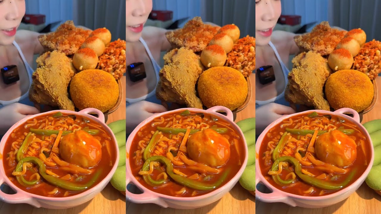 Eat spicy 🔥 🥵 noodles 🍜 with eggs 🤤 🥚 #mukbang #hotpot #yummiestfood