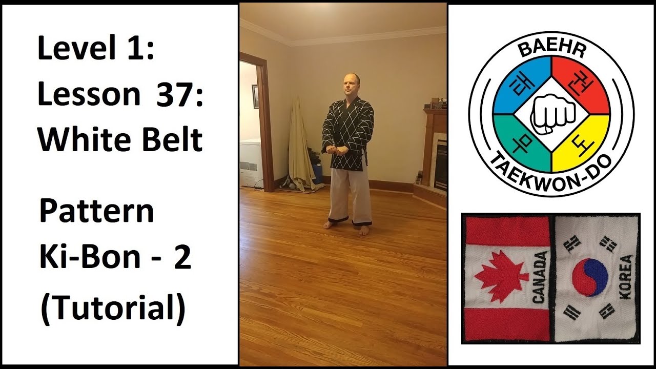 Baehr Taekwondo: Lesson 01-37: White Belt: Pattern - Ki-bon - 2 - Tutorial