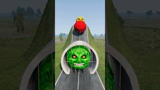Big & Small Colorfull Moon Cars vs Giant Bulge #5 | BeamNG Drive #shorts