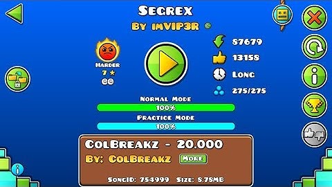 Geometry Dash: Segrex by imVIP3R (EPIC harder)