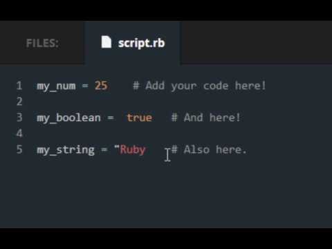 Codecademy: Ruby Lessons- 1- Data Types