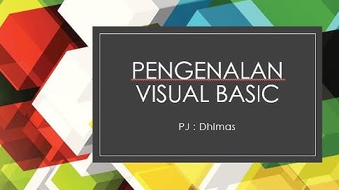 Pengenalan Visual Basic : Pertemuan 6 untuk 1ID06 - Universitas Gunadarma