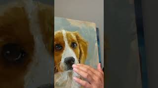 Painting a dog portrait in oils