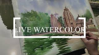 Live Watercolor Painting at Mukteshwar Temple Odisha