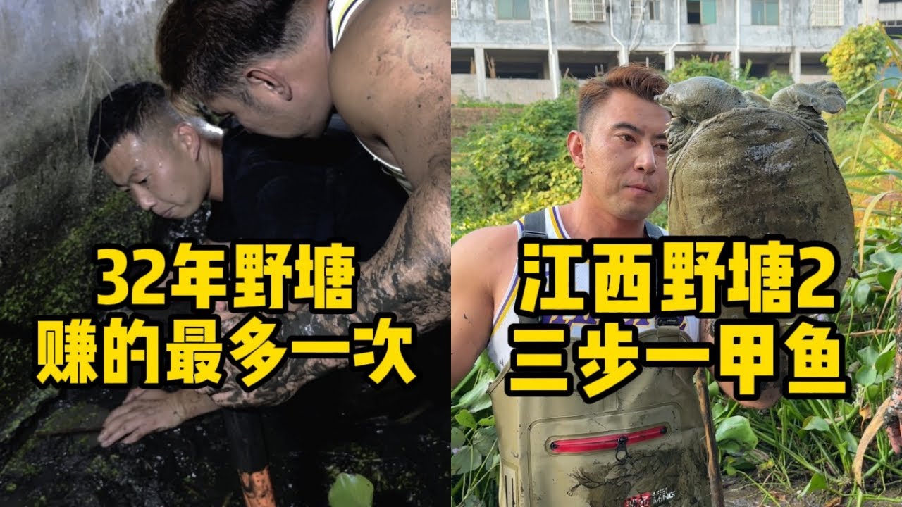 华哥和小飞哥花600元盘下32年的野塘，没想到里面竟然这么多大货！