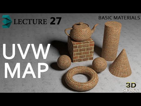 uvw mapping in 3D max  Lecture-27 [Urdu/Hindi]