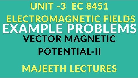 EC 8451 ELECTROMAGNETIC FIELDS EXAMPLE PROBLEM VECTOR MAGNETIC POTENTIAL-II