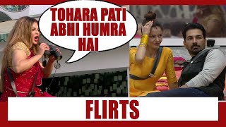 Bigg Boss 14Rakhi Sawant Flirts With Abhinav, Tells Rubina Dilaik Tohara Pati Abhi Humra Hai