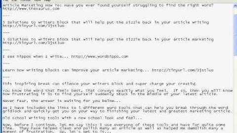 Article Marketing How To: Learn how to turn your blog posts into tweets...