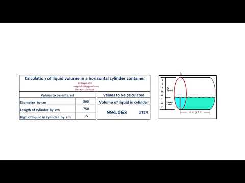 how to calculation of liquid in horizontal cylinder