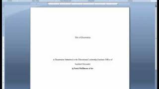 First pages of dissertation formatting