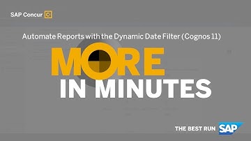 More in Minutes: Automate Reports with the Dynamic Date Filter in Cognos 11 (Reporting Series)