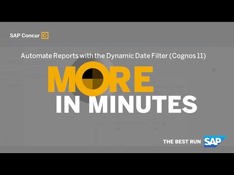 More in Minutes: Automate Reports with the Dynamic Date Filter in Cognos 11 (Reporting Series)