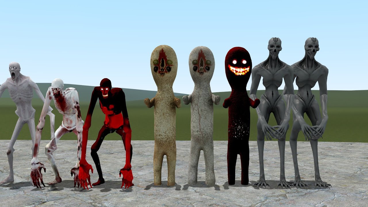 SCP-096 VS SCP-173 VS SCP-966!!! Garrys Mod Sandbox 