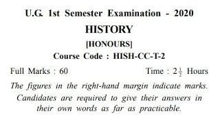 History Honours question CC-T-2 2020, Kalyani University, 1st semester, History Question 2020,21