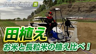 #04 田植えの季節!お米と長粒米の植え比べてみた結果 [Steam PC版 Farming Simulator 25]