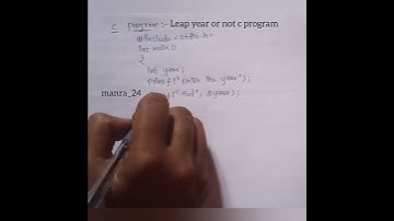 leap Year or not in c program//hand written notes in c program #programminginc #cprogram #learning