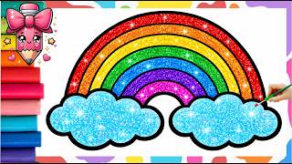 Rainbow Clouds Drawing, Painting & Coloring for Kids, Toddlers  || Come & Draw With Me
