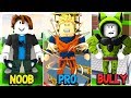 NOOB VS PRO VS BULLY *FUNNY MOMENTS* IN ANIME FIGHTING SIMULATOR ROBLOX