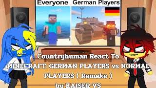 Countryhuman React To MINECRAFT: GERMAN PLAYERS vs NORMAL PLAYERS (Clip remake)(GachaxCountryhuman)