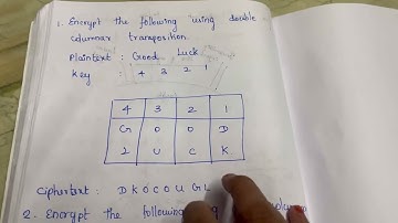 Double columnar Transposition technique || university solved question