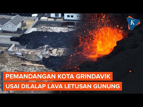 Penampakan Permukiman Warga Islandia yang Terlalap Lava Letusan Gunung