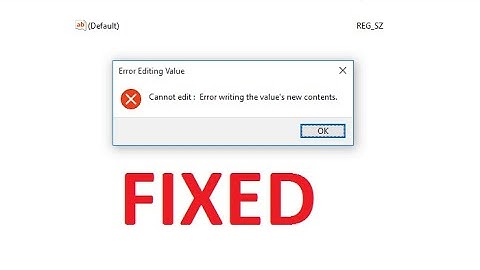 cannot edit Error writing the Value