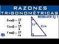 Solucionar un triángulo rectángulo | Razones trigonométricas | Ejemplo 1
