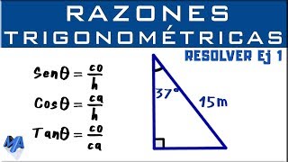 Solucionar un triángulo rectángulo | Razones trigonométricas | Ejemplo 1